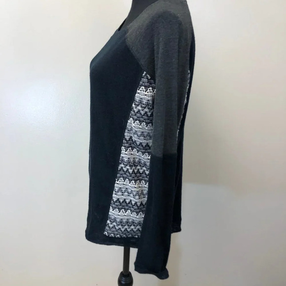 Sanctuary Mixed Media Black Sweater - Picture 2 of 6